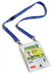 DURABLE Badge évènementiel, avec ruban en tissu, A6