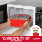 Sistema Boîte pour micro-ondes MEDIUM STEAMER, 2,4 l, rouge – Image 3