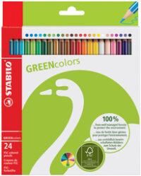 STABILO Crayon de couleur GREENcolors, étui carton de 24