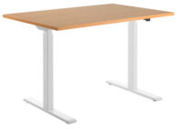 Topstar Bureau réglable en hauteur, (L)1.800 mm, blanc/hêtre