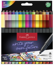 FABER-CASTELL Feutre pointe fine GRIP FINEPEN, étui de 30
