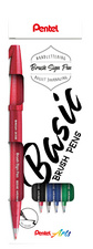 PentelArts Stylo feutre Brush Sign Pen, étui de 4, Basic