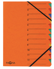 PAGNA trieur "EASY", A4, carton, 12 compartiments, orange