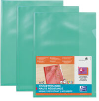 Oxford Pochettes-coin haute résistance, A4, PVC, vert