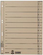 LEITZ Intercalaires, format A4 extra large,en carton manille