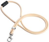 DURABLE Cordon textile rPET avec mousqueton, beige