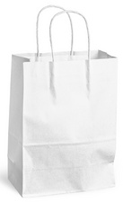 MAILmedia Sac en papier avec cordelette, 28,8 litres, blanc