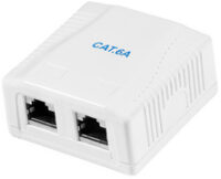 LogiLink Prise RJ45 cat. 6A avec boîtier en saillie, 2x RJ45