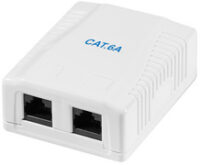 LogiLink Prise RJ45 cat. 6A avec boîtier en saillie, 2x RJ45