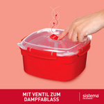 Sistema Boîte pour micro-ondes MEDIUM STEAMER, 2,4 l, rouge – Image 4