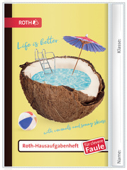 ROTH Hausaufgabenheft Teens für clevere Faule "Coconut Pool