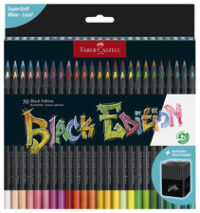 FABER-CASTELL Crayon de couleur Black Edition, étui de 50
