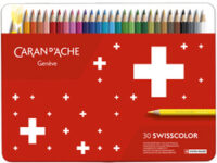 CARAN D'ACHE Crayons de couleur SWISSCOLOR, étui métal de 30