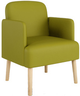 PAPERFLOW Fauteuil visiteur Brooks, simili cuir, vert
