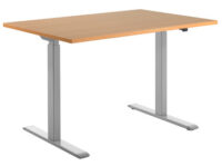 Topstar Bureau réglable en hauteur, (L)1.200 mm, gris/hêtre