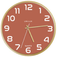 UNiLUX Horloge murale à quartz "BALTIC", rouge brique