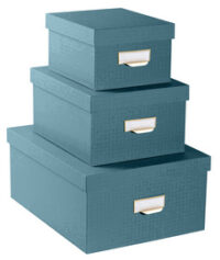 EXACOMPTA Lot de 3 boîtes gigogne Office by Me, bleu canard