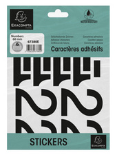 EXACOMPTA Chiffres auto-ashésifs 0-9, 60 mm, noir