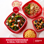 Sistema Boîte pour micro-ondes MEDIUM STEAMER, 2,4 l, rouge – Image 5