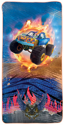 ROTH Serviette de bain pour enfants "Monstertruck Fire