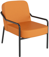 PAPERFLOW Fauteuil visiteur MEDSO RUND M simili-cuir, orange