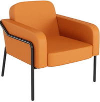 PAPERFLOW Fauteuil visiteur MEDSO RUND L simili-cuir, orange