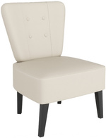 PAPERFLOW Fauteuil visiteur Brighton, simili cuir, ivoire