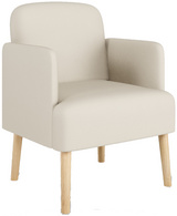 PAPERFLOW Fauteuil visiteur Brooks, simili cuir, ivoire