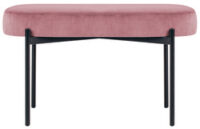 PAPERFLOW Banc oval GAIA, taille M, habillage velours, rose