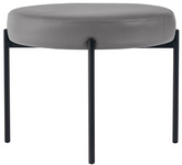 PAPERFLOW Banc GAIA, rond, habillage similicuir, gris