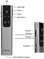 LogiLink Pointeur/télécommande sans fil, 2,4 GHz