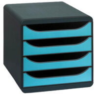 EXACOMPTA Module de classement BIG-BOX, 4 tiroirs, turquoise
