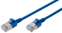 DIGITUS Câble de brassage Slim, cat. 6A, F/FTP, 1,0 m, bleu