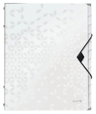 LEITZ Chemise de rangement WOW, A4, PP, blance métallisé