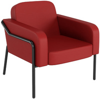 PAPERFLOW Fauteuil visiteur MEDSO RUND L, simili-cuir, rouge