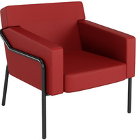 PAPERFLOW Fauteuil visiteur MEDSO T L, simili-cuir, rouge