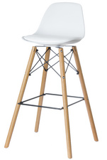 PAPERFLOW Chaise de bar "STELLWOOD", ensemble de 2, blanc