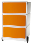 PAPERFLOW Caisson mobile "easyBox", 3 tiroirs, blanc/orange