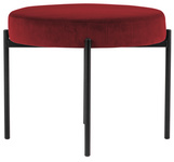 PAPERFLOW Banc GAIA, rond, habillage velours, rouge