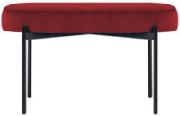 PAPERFLOW Banc oval GAIA, taille M, habillage velours, rouge