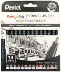 Pentel Feutre technique permanent Pointliner, set de 14