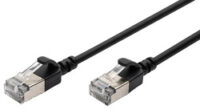 DIGITUS Câble de brassage Slim, cat. 6A, F/FTP, 1,0 m, noir