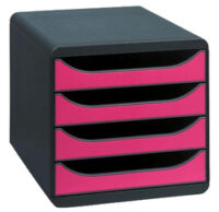 EXACOMPTA Module de classement BIG-BOX, 4 tiroirs, framboise