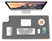 deflecto Sous-main, 800 x 400 mm, gris/blanc