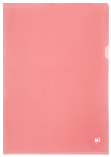 Oxford Pochettes coin Premium, A4, PVC, transparent, rouge