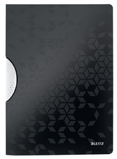 LEITZ Chemise à clip WOW ColorClip, A4, PP, noir métallisé