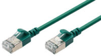 DIGITUS Câble de brassage Slim, cat. 6A, F/FTP, 1,0 m, vert
