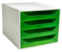 EXACOMPTA Module de classement ECOBOX, 4 tiroirs, vert pomme