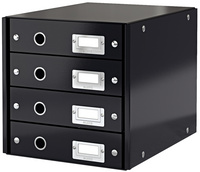 LEITZ Bloc de classement Click & Store WOW, 4 tiroirs, noir