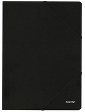 LEITZ Chemise à élastique, format A4, carton, noir
